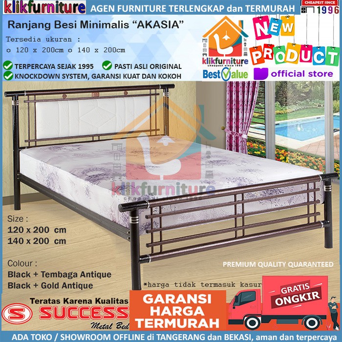 Ranjang Medium Tempat Tidur Besi Success NEW AKASIA 120x200 cm