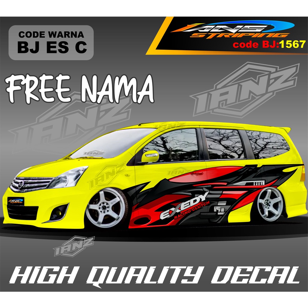 STICKER KEREN MOBIL GRAND LIVINA / STIKER VARIASI BODY SAMPING MOBIL AVANZA / DECAL STIKER MOBIL AVANZA