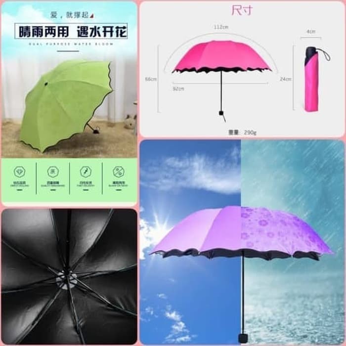 Payung 3D Magic Umbrella Muncul Motif Jika Basah + Bonus Sarung