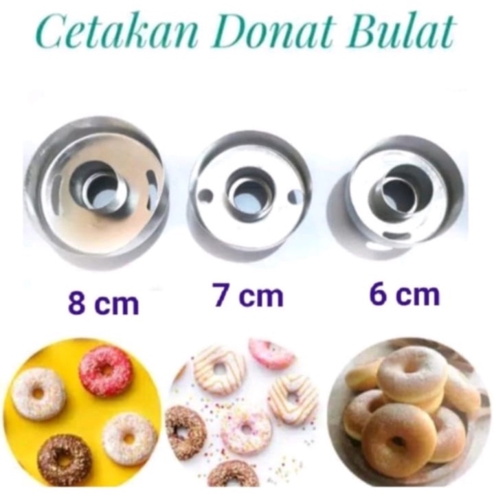 3pcs Cetakan Donat + Rolling pin ( 1 set )