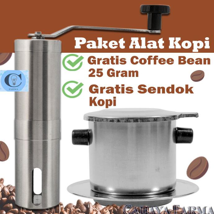 Paket Alat Kopi - Coffee Grinder - Vietnam Drip - Alat Seduh Kopi