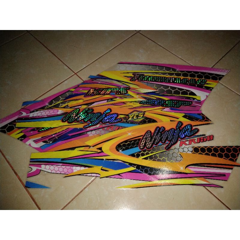 STRIPING TRANSPARAN+HOLOGRAM NINJA SSR 150 GRAFIS KEREN
