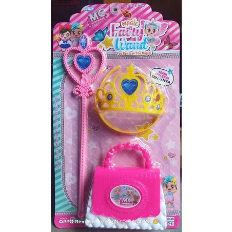 MO 41 MAINAN TONGKAT PERI PLUS BANDO DAN TAS LUCU / MAINAN BAG AND FAIRY STYLE / MAINAN MAGIC FAIRY WAND