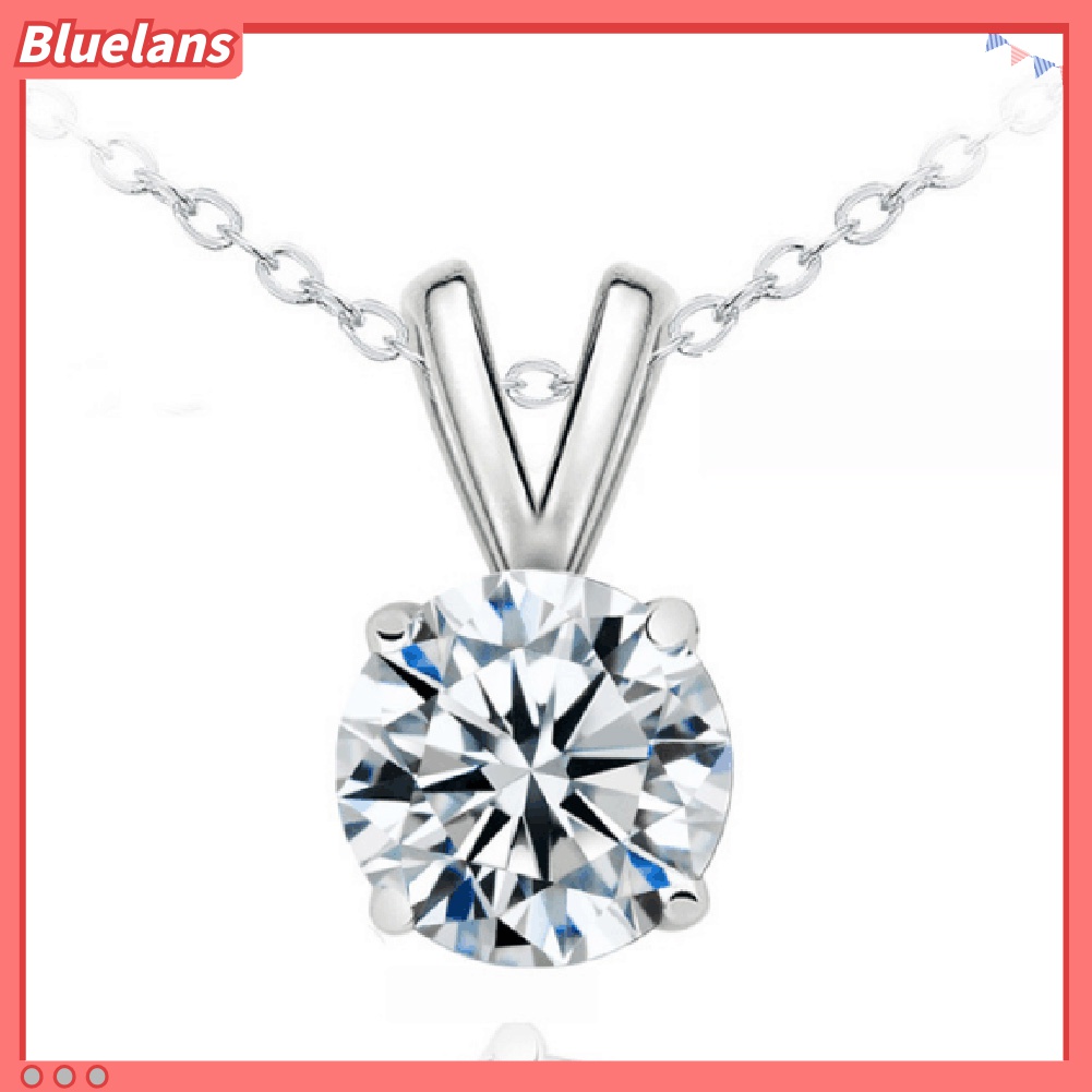 Kalung Rantai Liontin Stereoskopis Lapis Silver Aksen Berlian Imitasi Untuk Hadiah Wanita