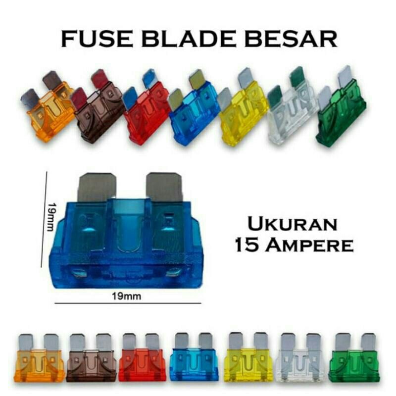 FMB3G | Fuse Sekring tancap atc BESAR Mobil Motor 15 amper | ZO | ZL