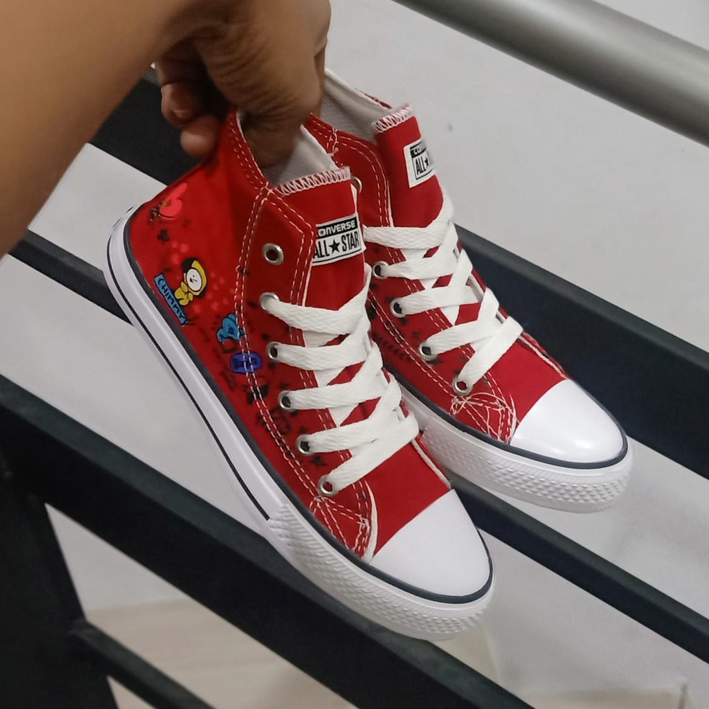 Sepatu anak Sneakers high boots BT21 import Fashion Casual Terbaru Murah laki laki dan Perempuan COD