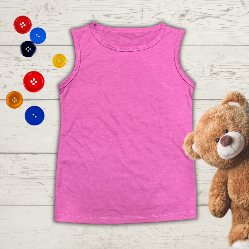 Baju Atasan Kaos Singlet Polos Anak Perempuan 3-12 Tahun