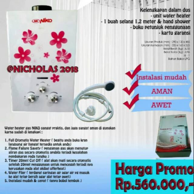 Water Heater Niko Putih