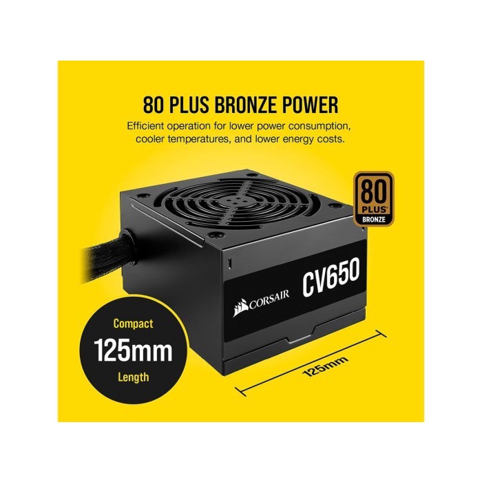 PSU Corsair CV Series CV650 650W CV 650 | 80 Plus Bronze | Flat Cables