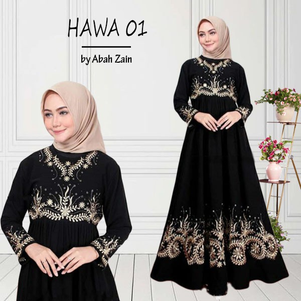 Exclusive Casual Abaya Hitam Bordir Bahan Jetblack Saudi Dress Maxi Turki Umroh Kwalitas Boutique