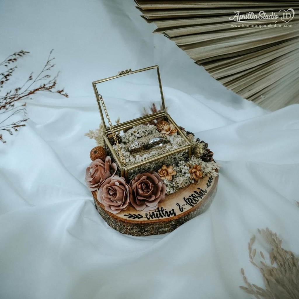 RING BOX KOTAK CINCIN LAMARAN RUSTIC - RACHEL