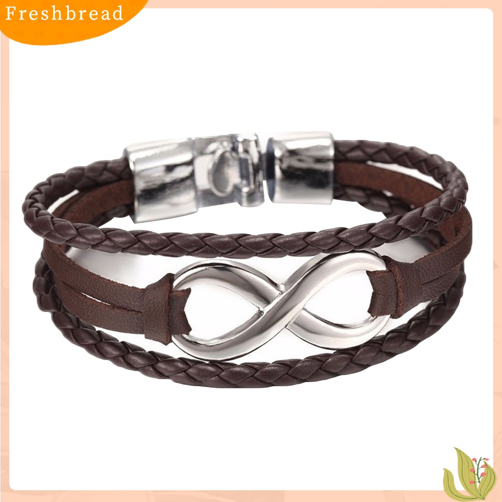 [TERLARIS]Infinity Charm Bracelet Bangle Braided Faux Leather Rope Friendship Gift Jewelry