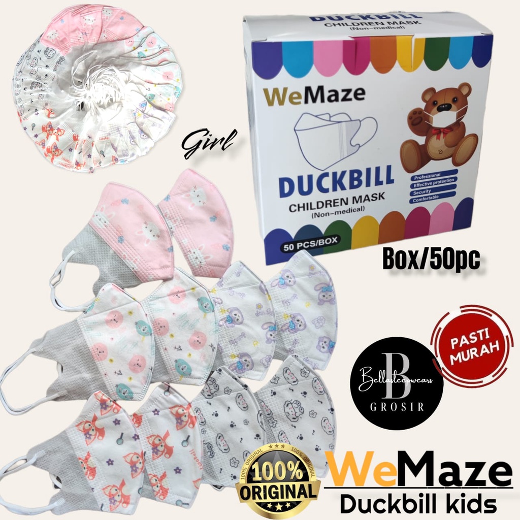 DB ANAK WEMAZE FM 3PLY MOTIF /50 - MASKER ANAK DUCKBILL 3PLY  MOTIF KIDS BRAND WEMASK FACE MASK