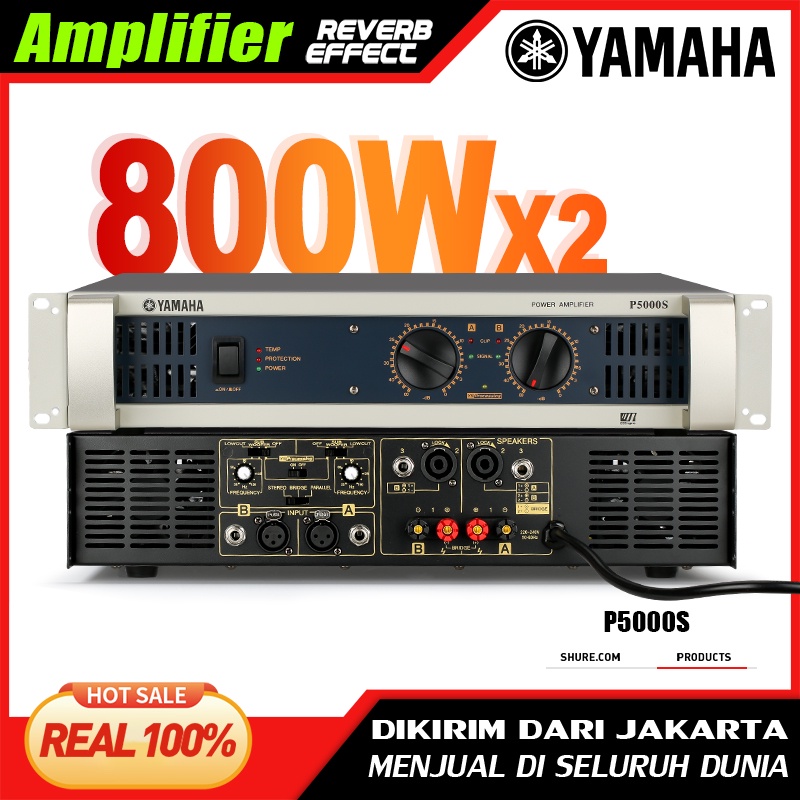 Penguat audio YAMAHA P5000S Penguat profesional 800W * 2 2 saluran 8 ohm/4 ohm Penggunaan KTV pertunjukan panggung COD