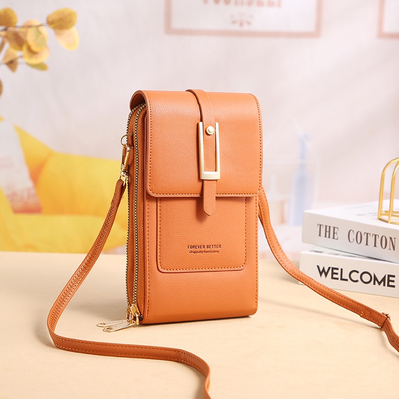 Tas HP Wanita Touch Screen Dompet HP Multifungsi Import Tas Selempang Wanita Kulit Pocket HP 103.ID