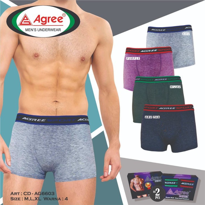 Rc 1pcs Agree Cd Celana dalam boxer sport pria super soft