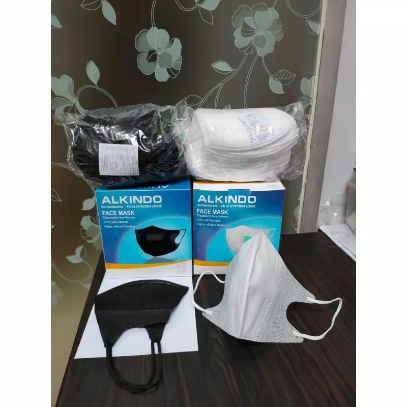 MASKER DUCKBILL ALKINDO GARIS 4ply Premium Earloop Mask Kemenkes | Duckbill MOUSON GARIS 4PLY