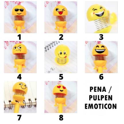 pulpen gel orange emoji emoticon lucu goyang