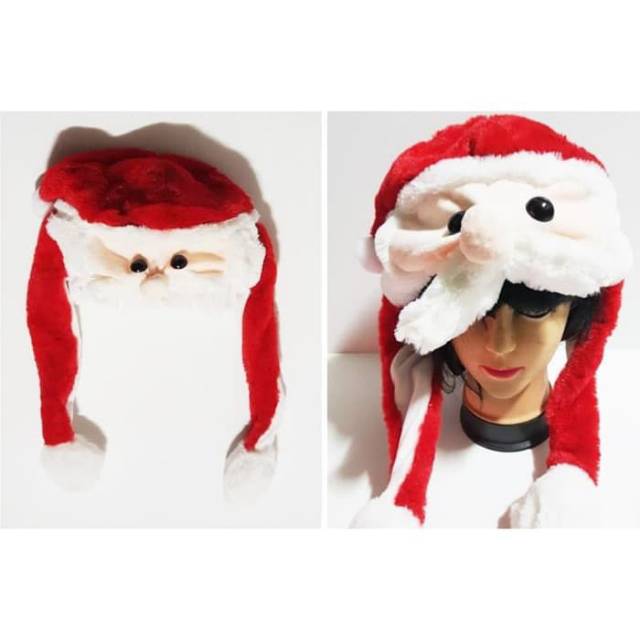 Bunny Hat model Santa Claus LED dan lampu topi natal merry christmas UNISEX cosplay Tiktok