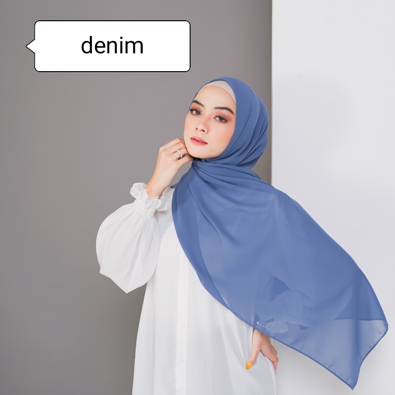 HIJAB PASHMINA INNER/JILBAB INNER/PASHMINA POLOS/175X70CM-DENIM