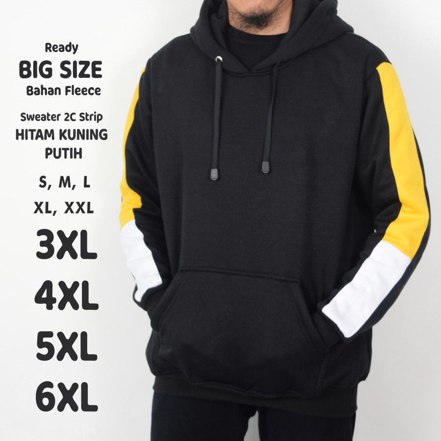 Sweater Hoodie 2C Strip Jumbo Big Size Pria Wanita Termurah Terbaru