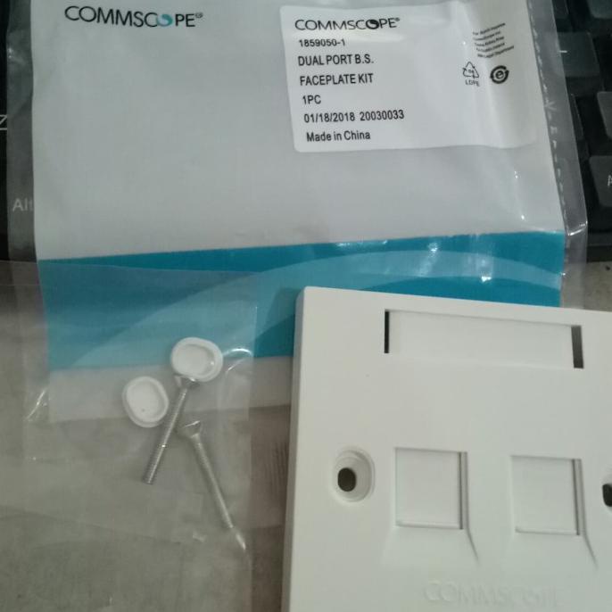 Star Amp Faceplate ( 2 Hole ) Dual Port 2Port Faceplate 1859050-1 Bagus