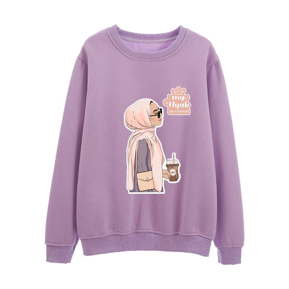 My Hijab My Crown Sweater Wanita Oversize  M - XXL Fleece