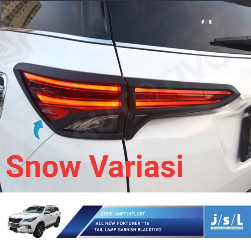 All New Fortuner garnis lampu belakang tail lamp garnish blacktivo JSL