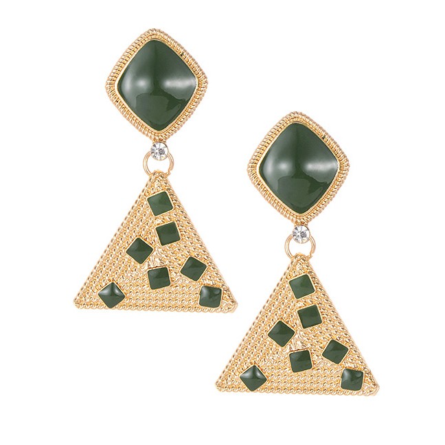 LRC Anting Tusuk Fashion Triangle Shape Decorated Earrings