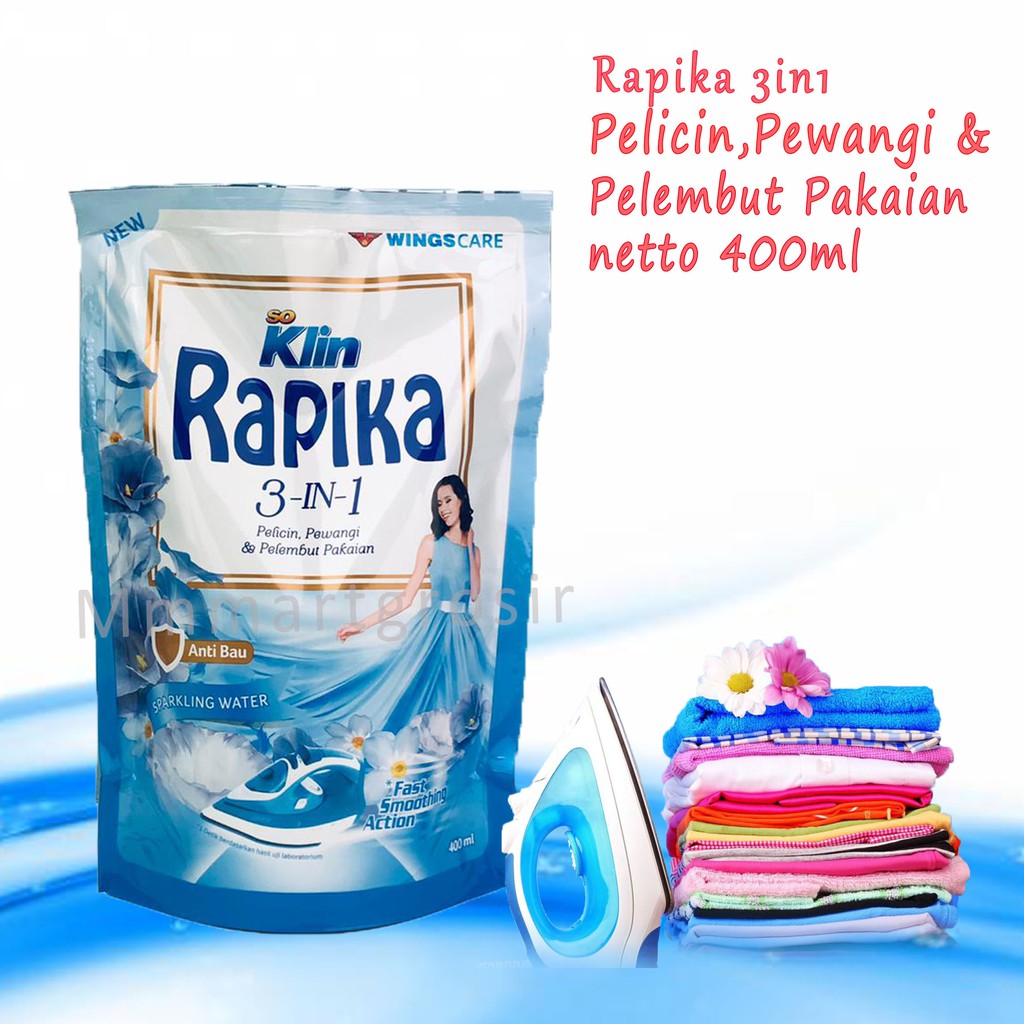 Rapika 3in1 / Pelicin,Pewangi&amp;pelembut pakaian / Sparkling water / 400ml