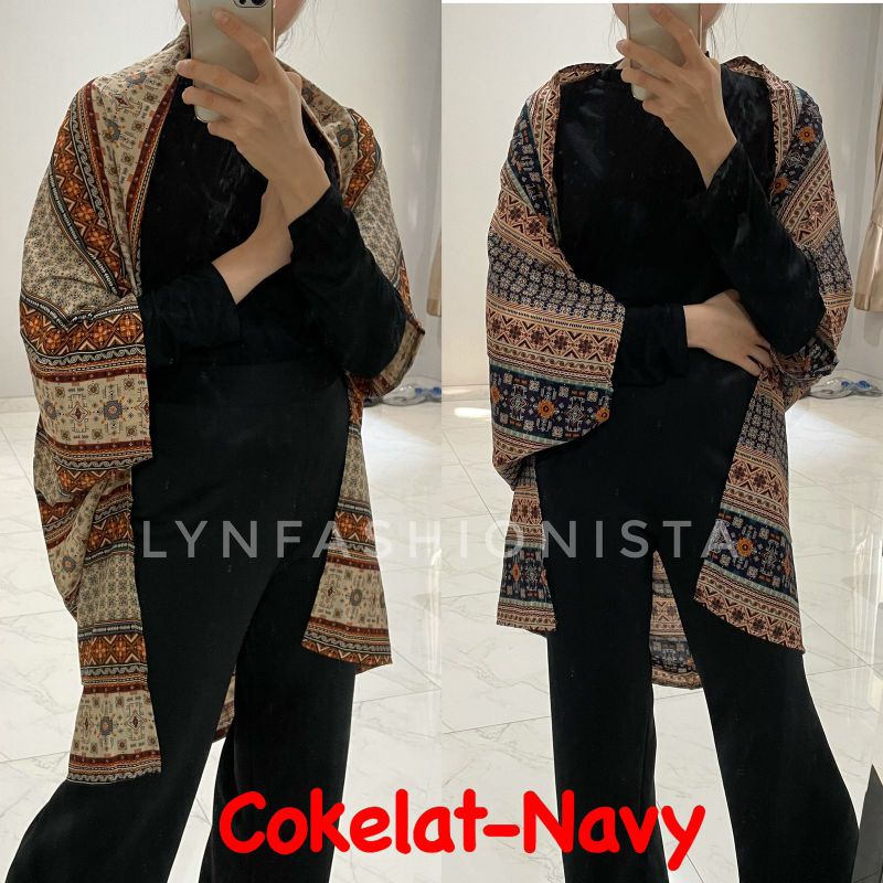 LYNFASHIONISTA-OUTER SCARF BATIK TRIBAL JUMBO/OUTER BATWING/OUTER KALONG