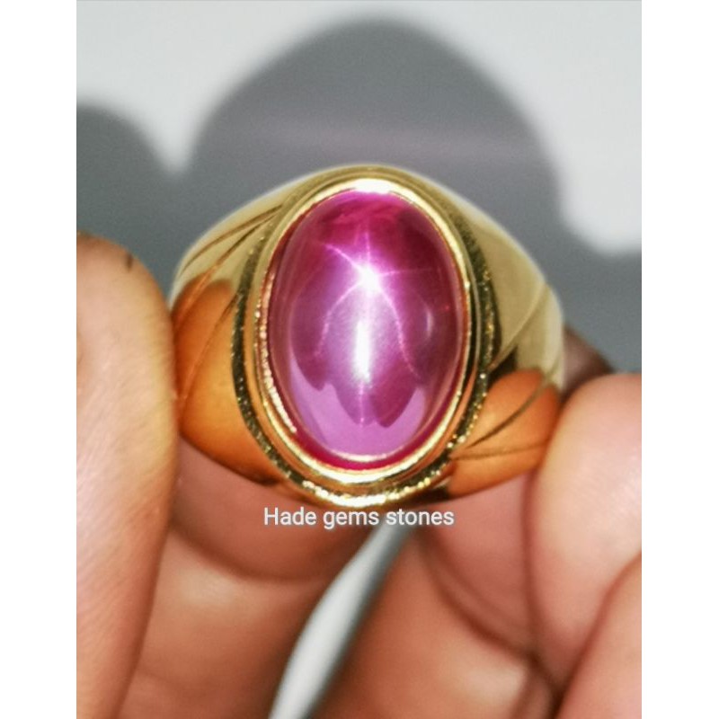 BATU PERMATA MERAH SIAM  ROSE STAR ASLI BANGKOK SUPER KUALITAS