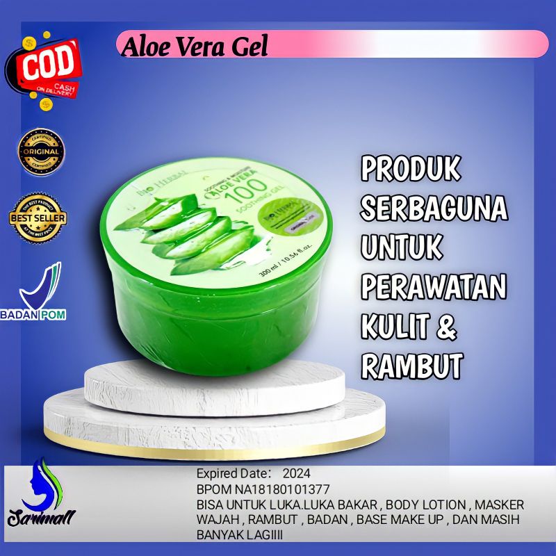 ORIGINAL ALOE VERA SOOTHING GEL | EKSTRAK LIDAH BUAYA MELEMBABKAN KULIT | Ada Stiker Kode Track Asli