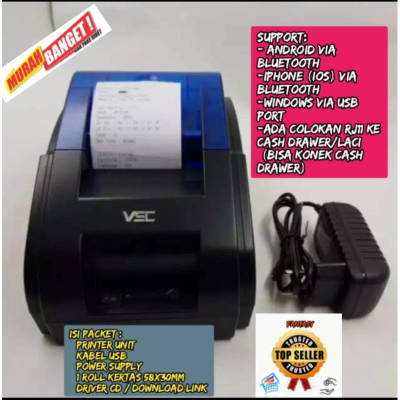 Printer kasir/ppob thermal vsc tm-58ub android (usb+bluetooth)