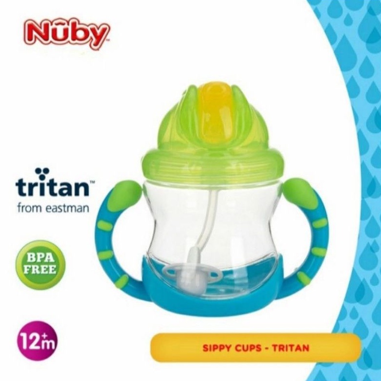 NUBY Tritan Flip and Sip Baby Zipper Cup Straw Training Cup