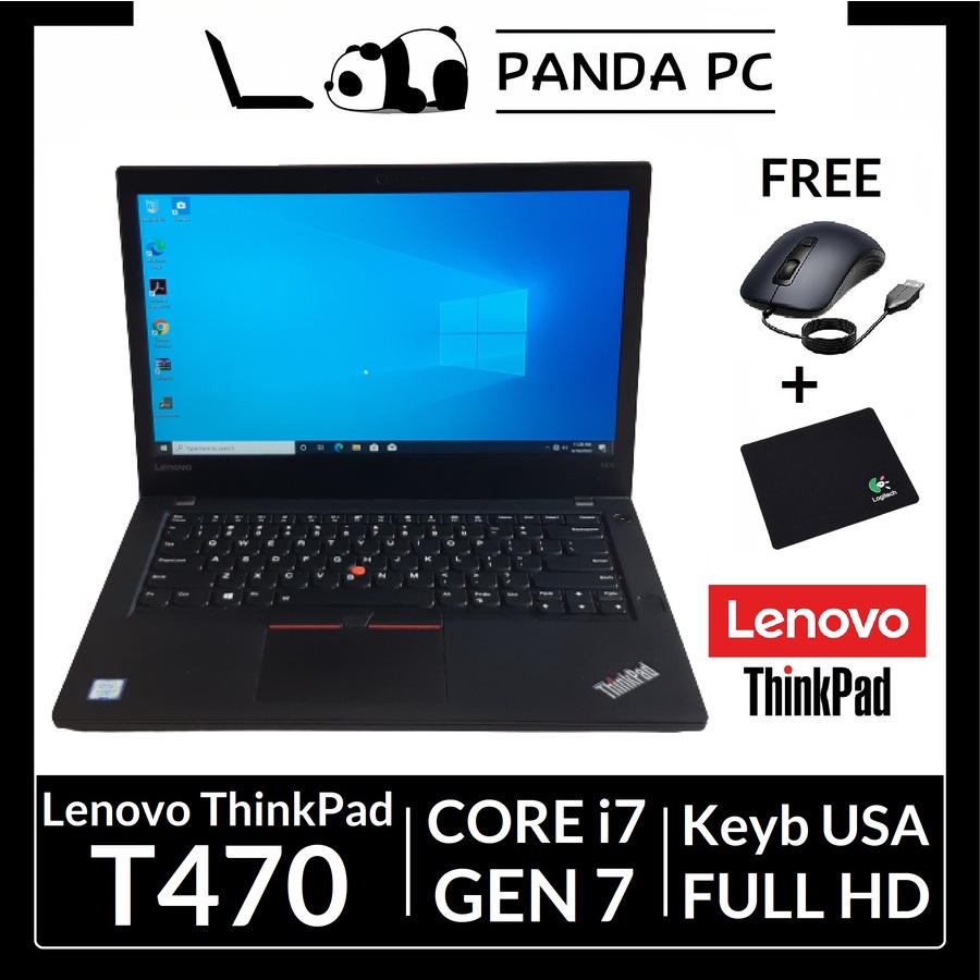 Lenovo ThinkPad T470 Core i7 7600U Gen 7 FHD RAM 8GB Laptop Second 14&quot;