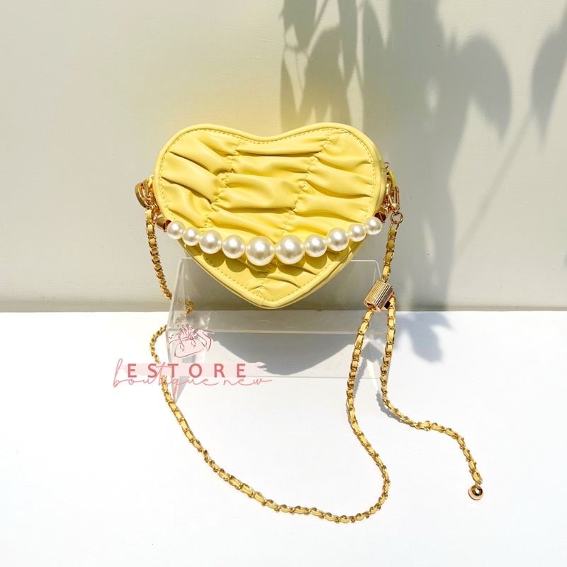 C Bead Heart Evening Sling Bag