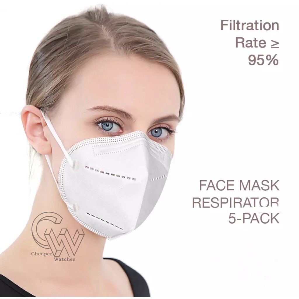 CheaperWatches Masker KN95 5ply Masker Medis Disposable Face Mask 5ply Surgical Earloop 1PACK/5PCS