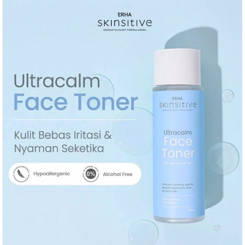 BPOM ERHA SKINSITIVE DF ULTRACALM FACE TONER 100 ML