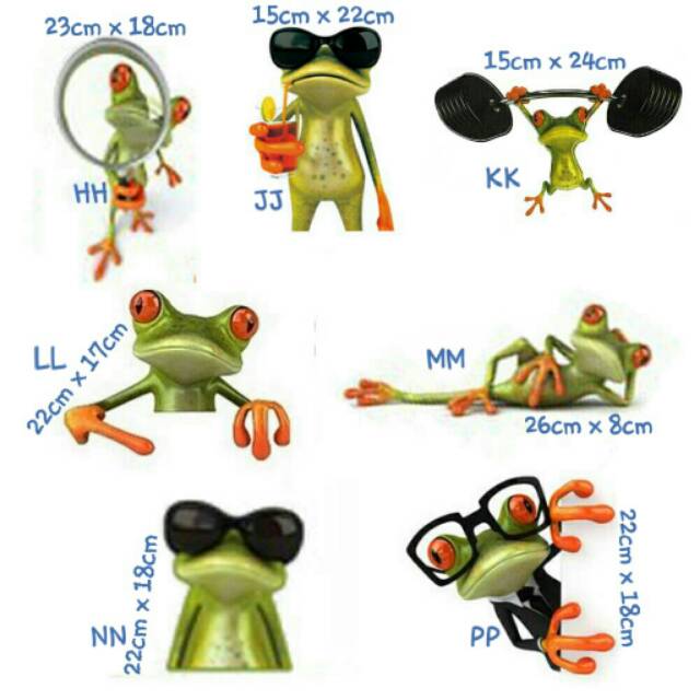 Stiker BESAR kodok lucu kaca / body mobil frog car cutting sticker katak