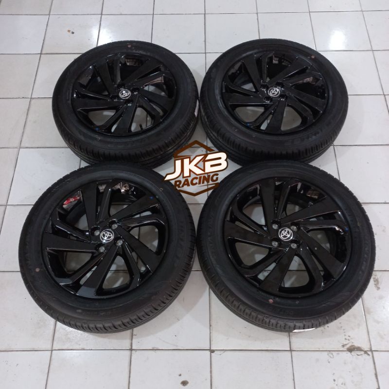 VELG MOBIL BEKAS STANDAR TOYOTA RAIZE R17 PCD 4X100 + BAN DUNLOP 205/60 R17