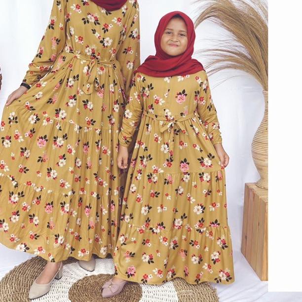 ✾ GAMIS COUPLE IBU DAN ANAK MOTIF BUNGA GAMIS RAMPLE ♨