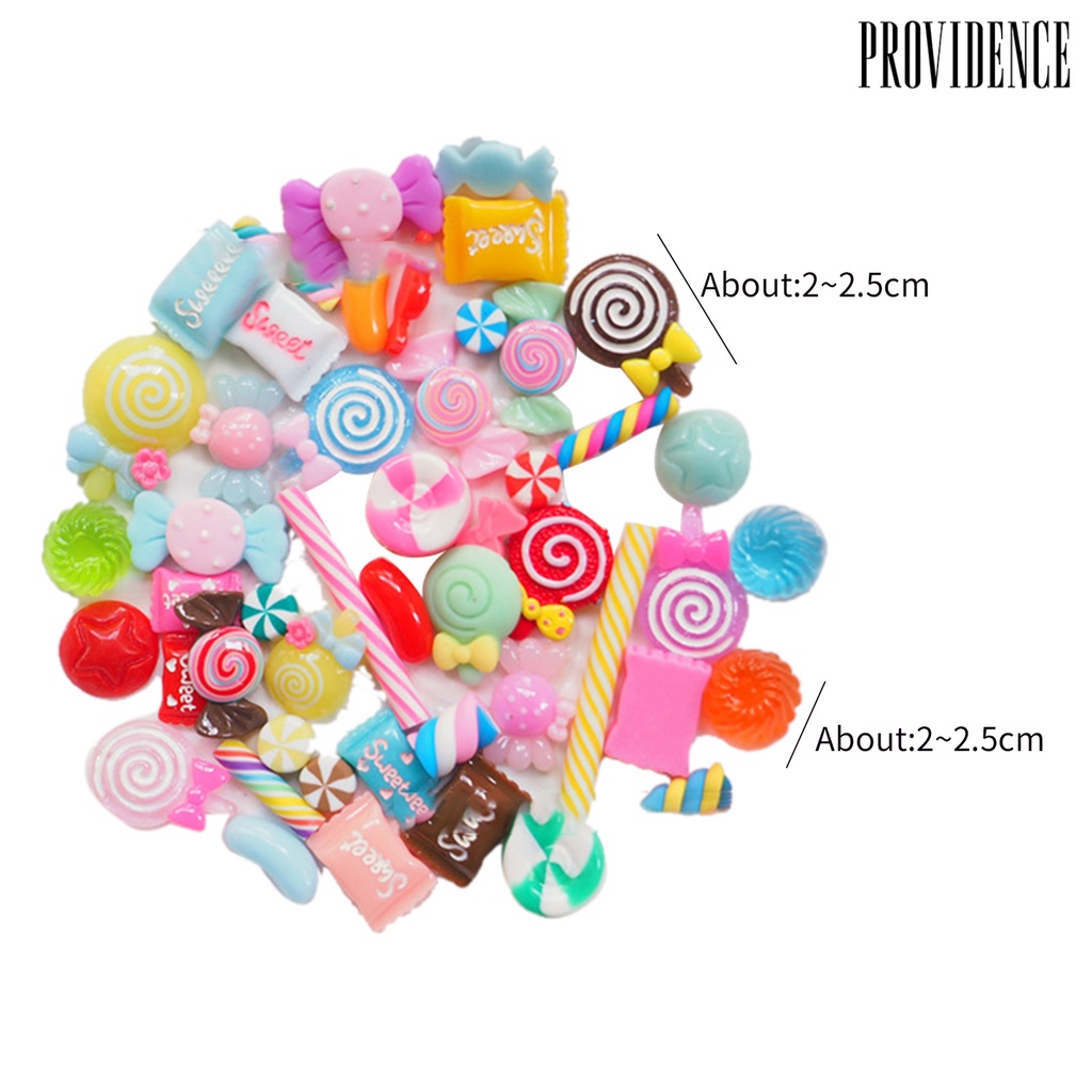 Providence 30Pcs/50Pcs/100Pcs Soft 3D Nail Ornament DIY Resin Nail Charm Candy Mixed Acrylic Tips Decoration for Manicure