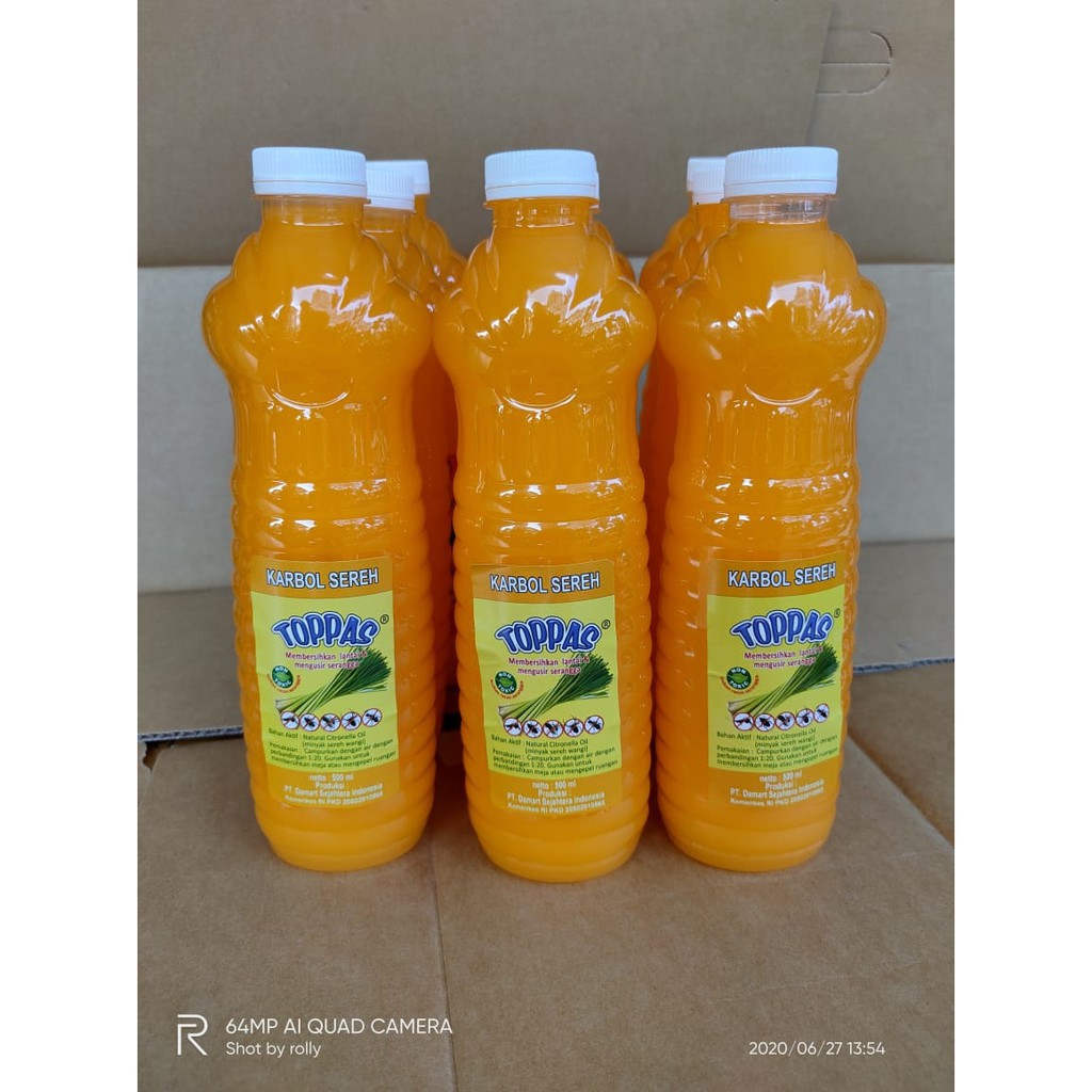 toppas karbol sereh botol 500 ml pengusir serangga / sereh wangi murah