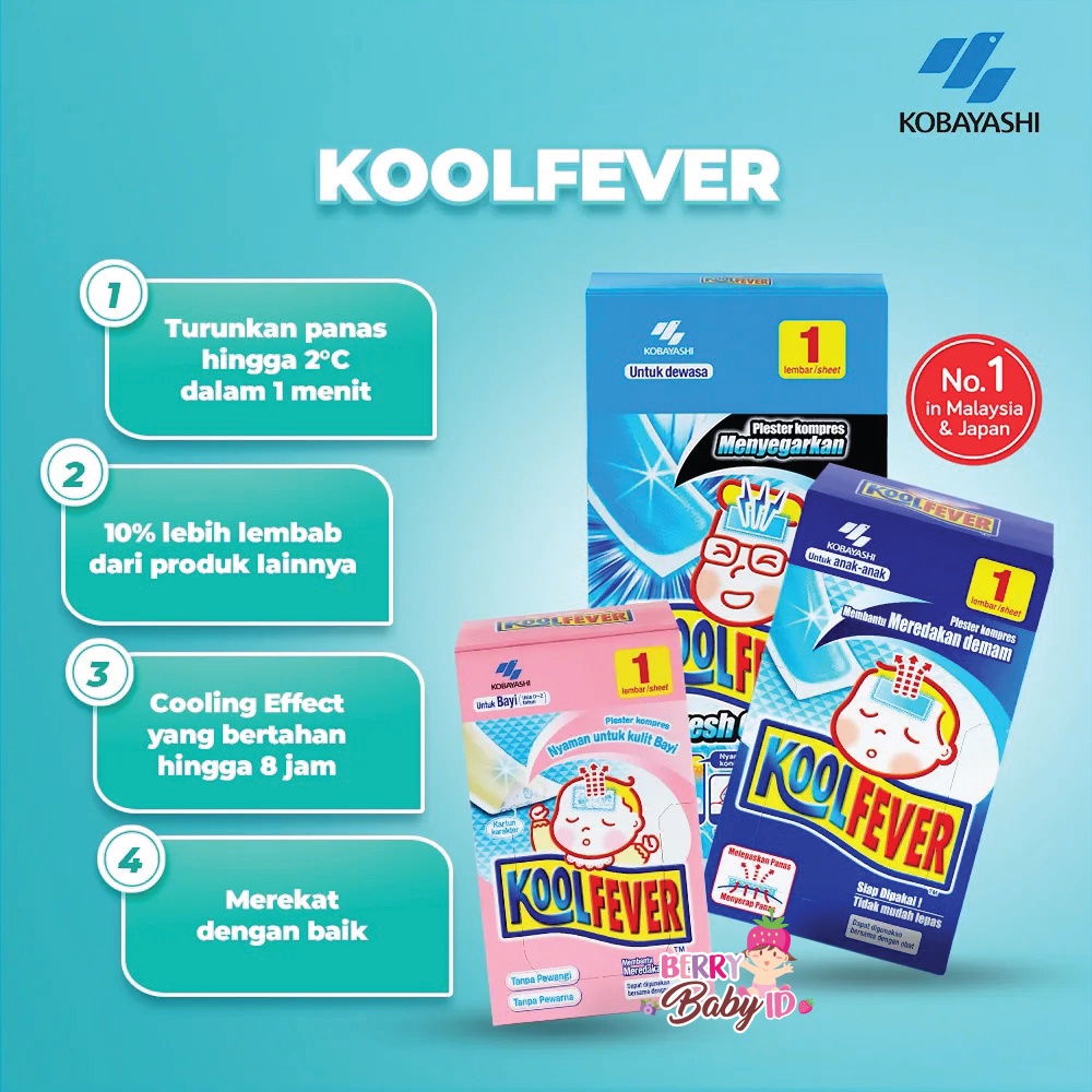 KoolFever Kompres Demam Bayi Anak Dewasa Kool Fever Baby Kids Adult Berry Mart