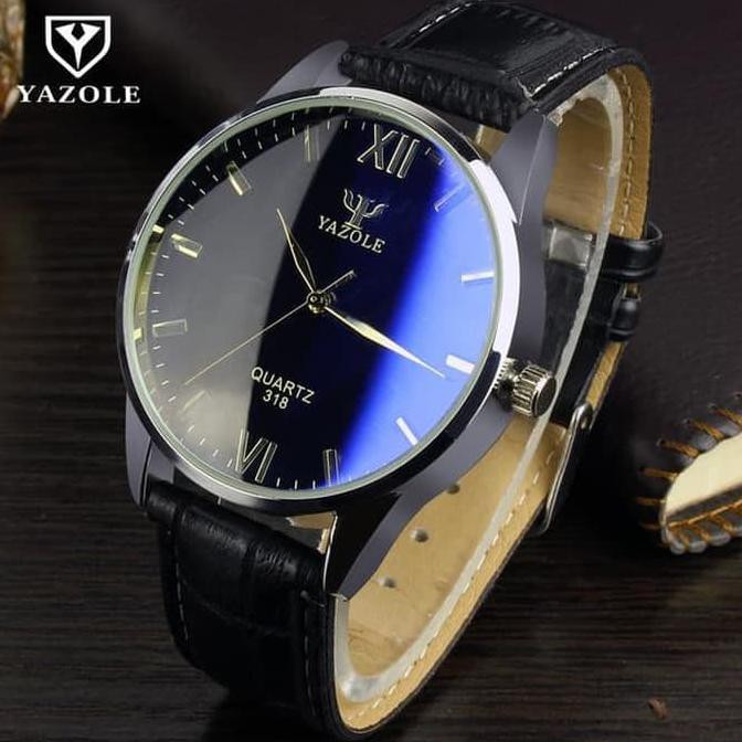 Kualitas Terbaik Yazole 318 Jam Tangan Pria Original Quartz Watches - Black/Black Dial MURAH
