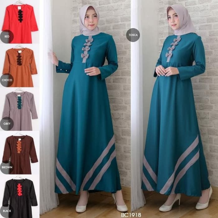 Gamis Ribboni Ballo Gamis Balotelli Polos Variasi Pita Shopee Indonesia