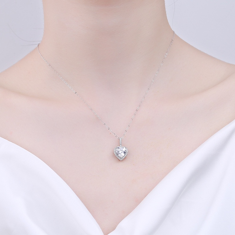 Pandora Kalung 925 Silver Cubic Zirconia Bentuk Hati Untuk Wanita