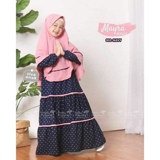 MAYRA SYARI Gamis Anak Kecil Lucu Set jilbab 7-8 tahun Original Mayra Hijab Cays_store