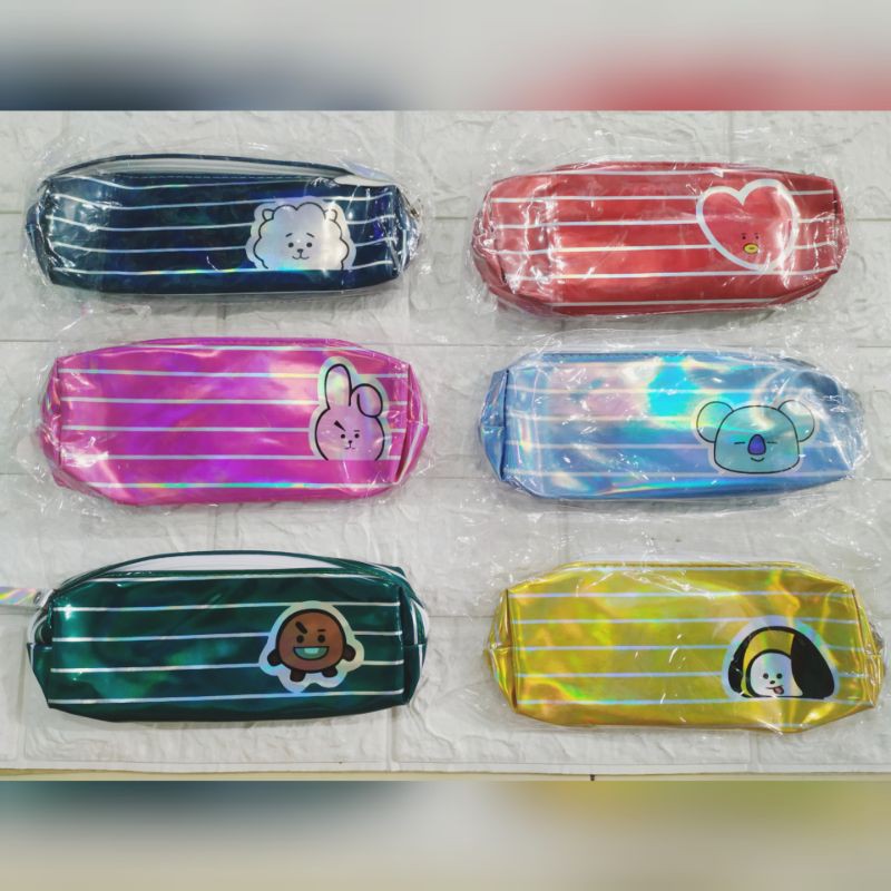 {SAP•HOME} KOTAK PENSIL MOTIF BTS BT21 KARAKTER MIKA LUCU UNIK / KOTAK PULPEN / TEMPAT ALAT TULIS-6